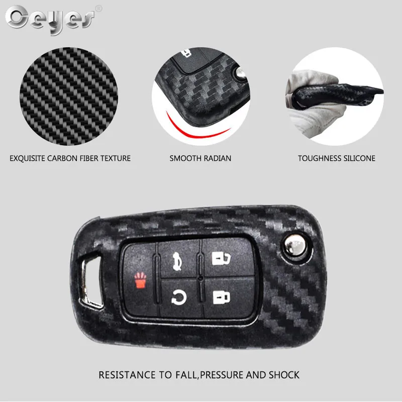 Ceyes Car-Styling Auto Key Carbon Fiber Protect Cover Case For Chevrolet Cruze Vauxhall Buick Insignia Shell Accessories | Автомобили и