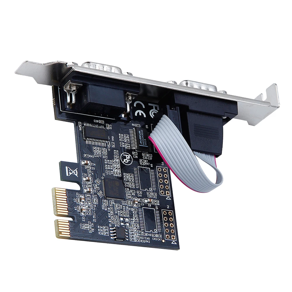 DIEWU Лучшая цена серийная карта asix 99100 PCI express на 2 com RS232|Платы расширения| |