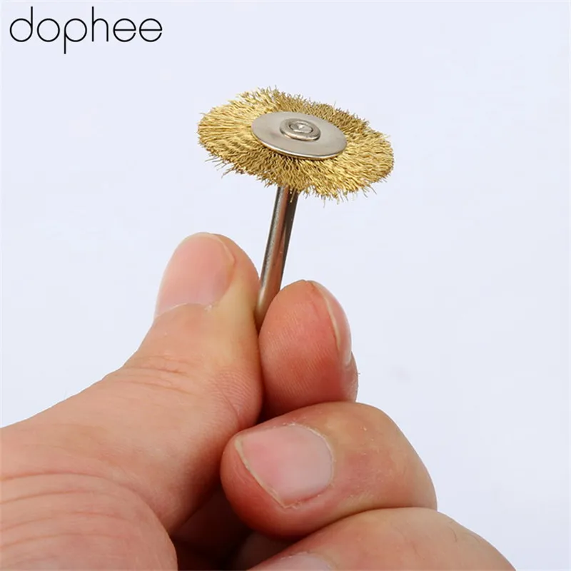 Dophe 10 шт. Dremel 3 17 мм стальные медные щетки колеса провода рулевое колесо для