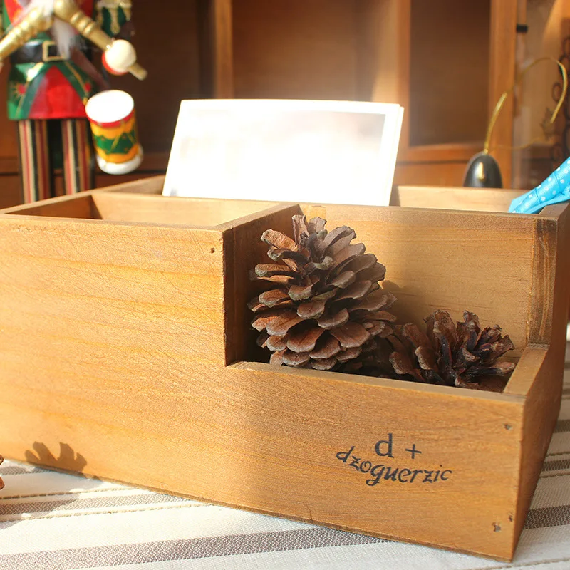 Zakka/двухслойные садовые горшки из натурального дерева 1 шт. настольный контейнер