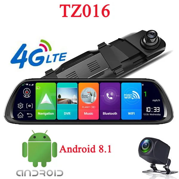 Sbaid Android зеркало заднего вида 4g Автомобильный видеорегистратор Gps навигатор видео рекордер поток медиа камера заднего вида FHD 1080 P зеркальный видеорегистратор - Название цвета: T6