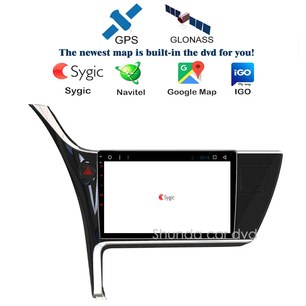 SHUNDA HD Android 7 1 T3 2G 16G для Toyota corolla 2017 автомобильный dvd-плеер с 3g 4G wifi радио Navi gps ГЛОНАСС
