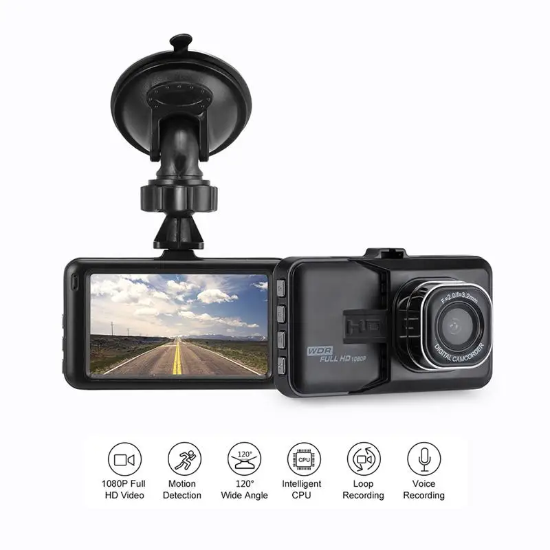 Видеорегистратор автомобильный FHD 1080P с ЖК-дисплеем ночным видением датчиком
