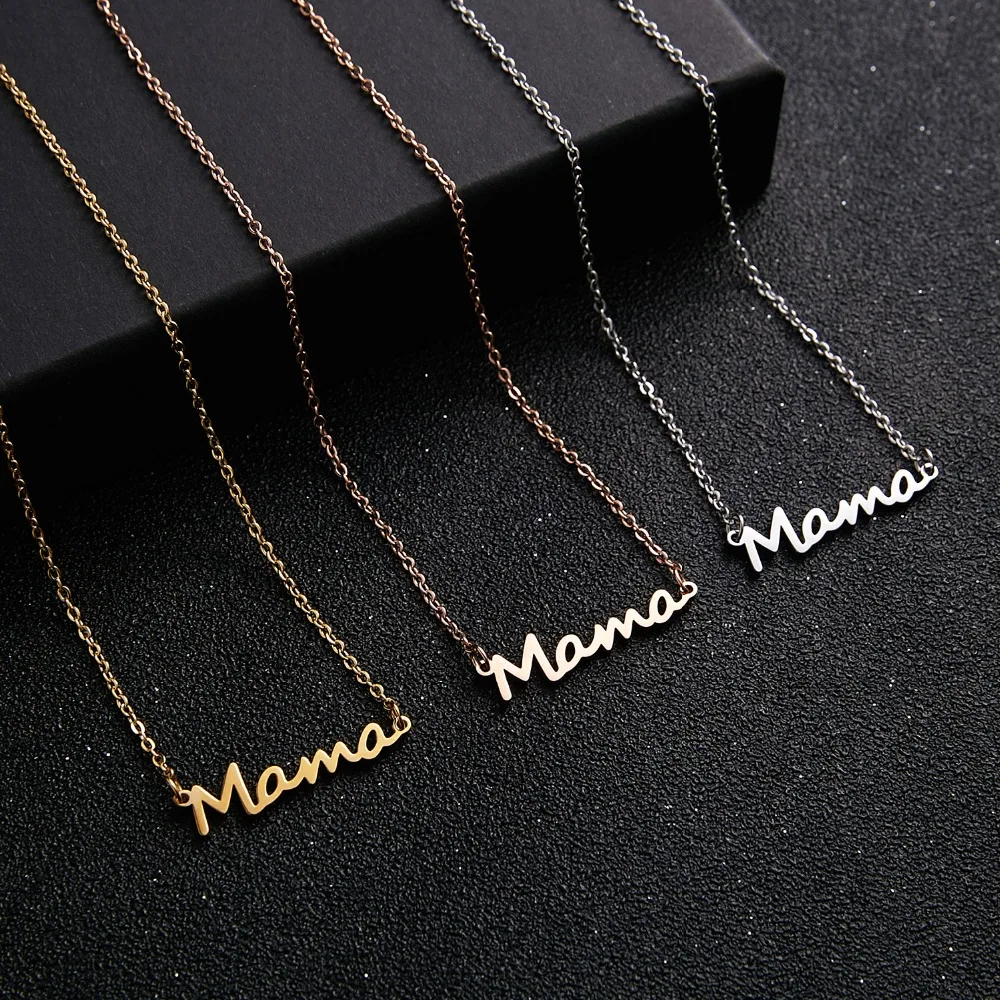 Rinhoo Mama Charms Letters Necklace Pendants Word Initial Love Alphabet Mother Necklaces for Thanksgiving Mother's Day Gifts |