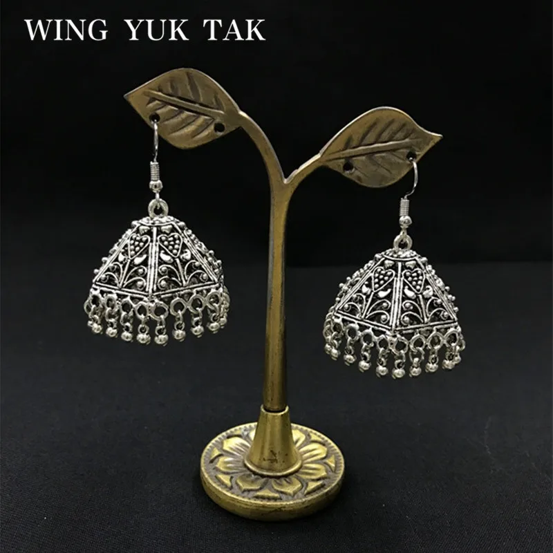 Fashion Ethnic Earrings Vintage Handwork Tibetan Silver Statement Metal Irregular Tassel Drop For Women Indian Jewelry | Украшения и