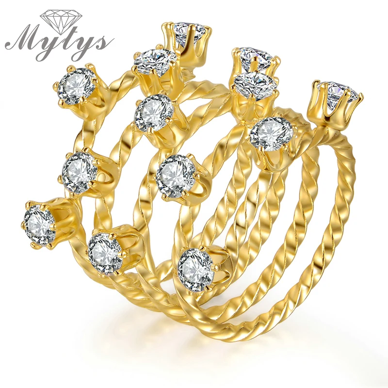 Mytys многослойное среднее раннее модное дизайнерское кольцо на палец с зубцами и