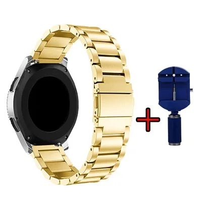 gold Нержавеющая сталь ремень для samsung Galaxy Watch 42 мм 46 мм/20 мм/22 мм на широком ремешке для samsung Шестерни S3/S2 часы-браслет - Цвет: gold
