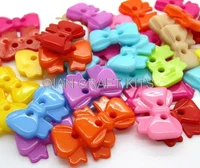 set of 500pcs big mixed color bow nylon plastic buttons fit sewing or scrapbook 18mm