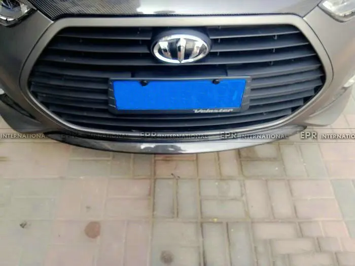 Автомобильный Стайлинг для Hyundai Veloster углеродное волокно передний бампер крышка