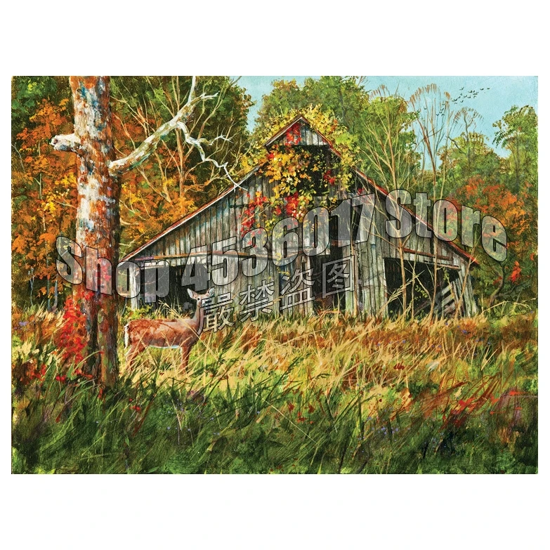 

Diy Diamond Painting Fall Cabins Cross Stitch Embroidery Wall Sticker Diamond Mosaic Cottages Houses Christmas Crafts Rhinestone