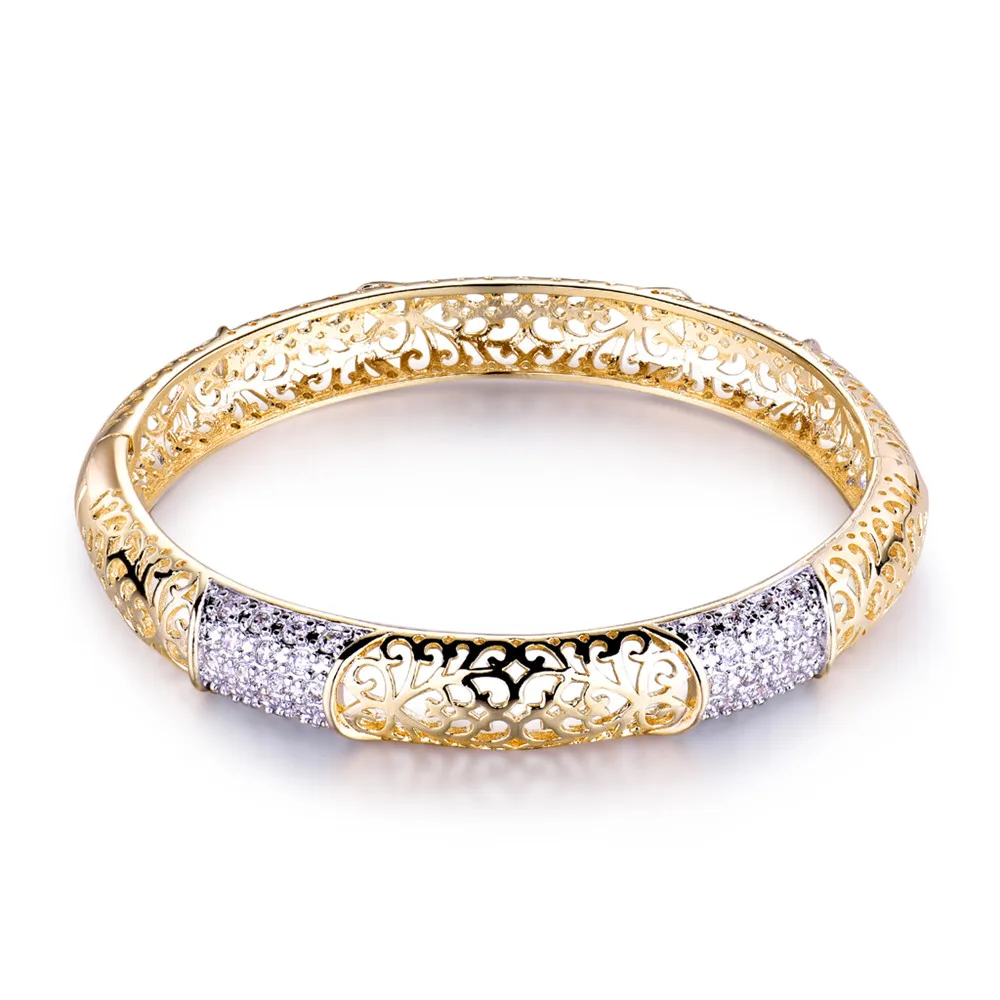 Женский браслет с отверстиями MOLIAM золотой фианитом MLZ016 2018|bangles fashion|fashion banglehollow