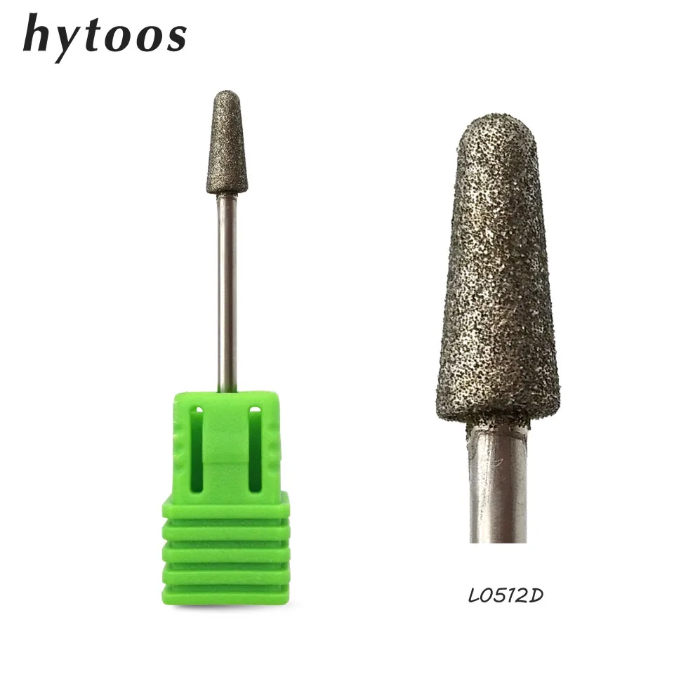 HYTOOS 5*12 мм колонки Алмаз Nail сверло 3/32 &quotповоротный Алмазная фреза Маникюр фрезы