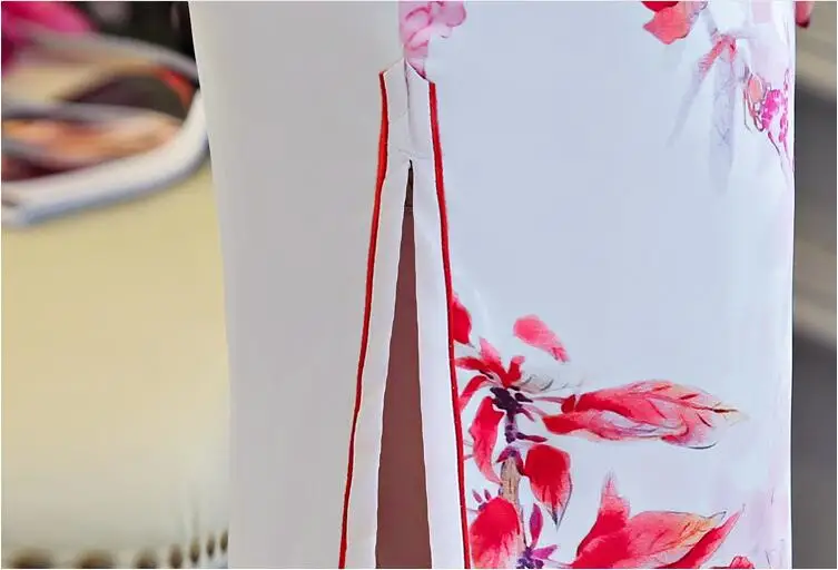 

Traditional Chinese Cheongsam Women Silk Summer Dress Lady Ball Gown