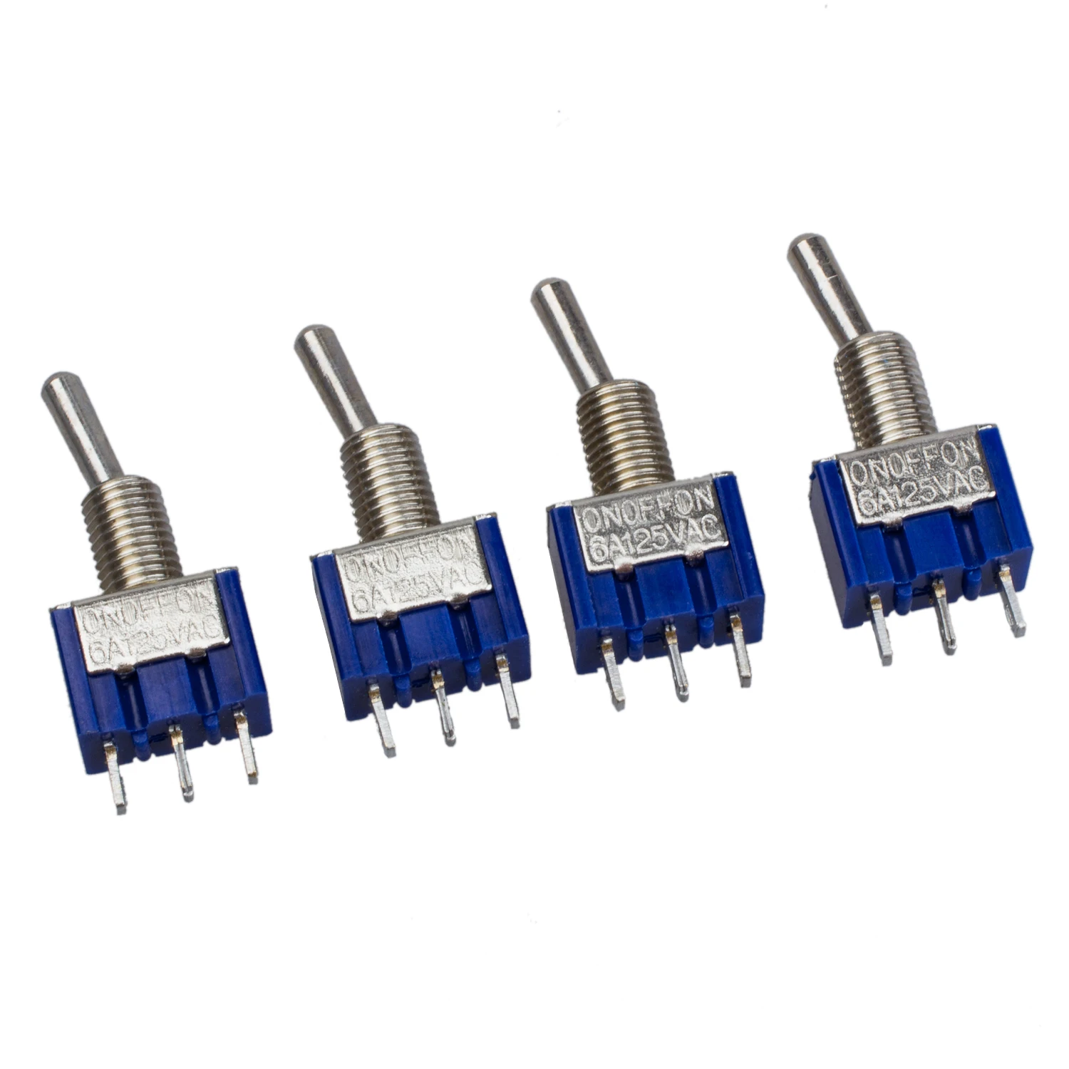 Оптовая продажа 4 шт. AC 125 В в 6A 3 Pin SPDT On/Off/On позиции Мини тумблер синий|Выключатели|