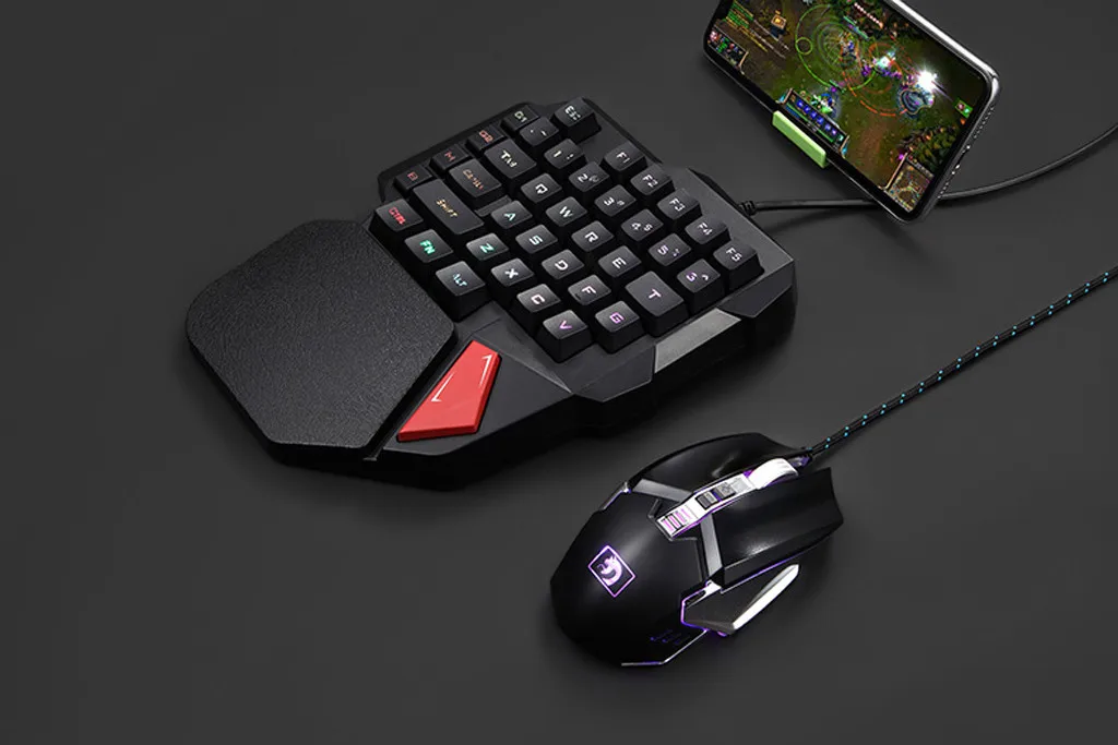 Wired 38 Keys LED Backlit Usb Ergonomic Single Hand Keypad Gaming Keyboard Design Mechanical Feel Teclado Gamer | Компьютеры и офис