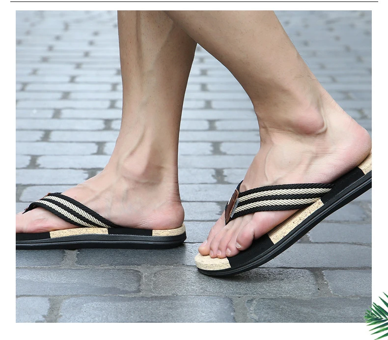Zapatillas hombre; мужские сандалии; Новинка года; дышащие Вьетнамки; мужские уличные Тапочки для ванной; высокое качество; мужская обувь на плоской подошве в полоску