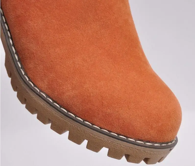Женские зимние ботинки на высоком квадратном каблуке; chaussure; теплая женская обувь на меху; zapatos mujer sapato; ботинки до середины икры; XZ180051