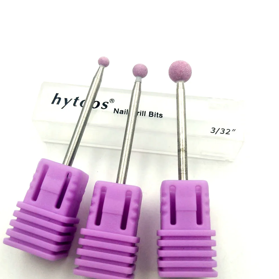 HYTOOS 1 шт. розовый корунд сверло для ногтей 3/3" ротационный камень заусенцы маникюрные фрезы Аксессуары Инструмент для дизайна ногтей фрезы для ногтей