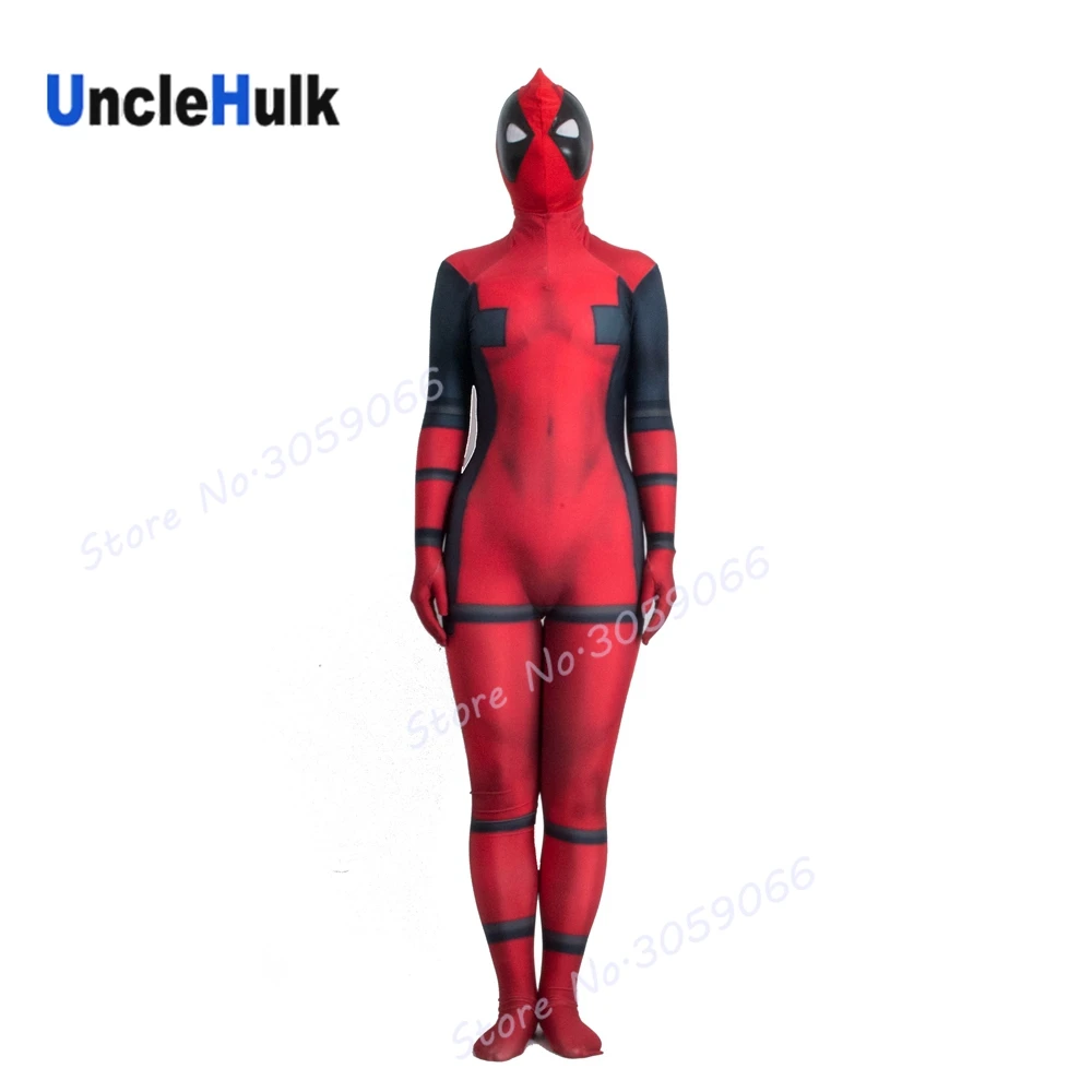 Женский костюм дамы Дэдпула девушка в мире-3010 с отверстиями для конского хвоста