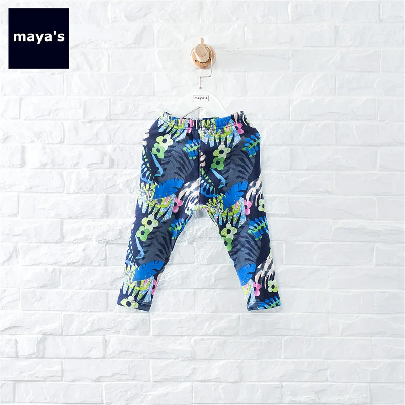 Mayas/модные обтягивающие штаны с волнистым принтом для девочек детские узкие