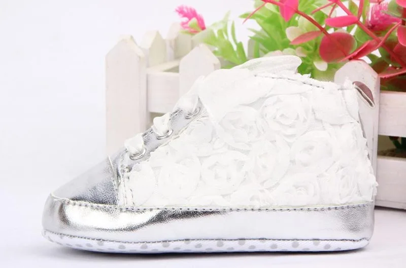 Лидер продаж детская обувь новая модная розовая кружевная мягкая подошва