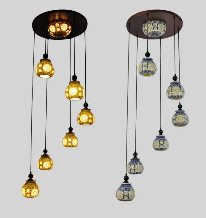 Лестничный светильник s в китайском стиле керамическая Подвесная лампа