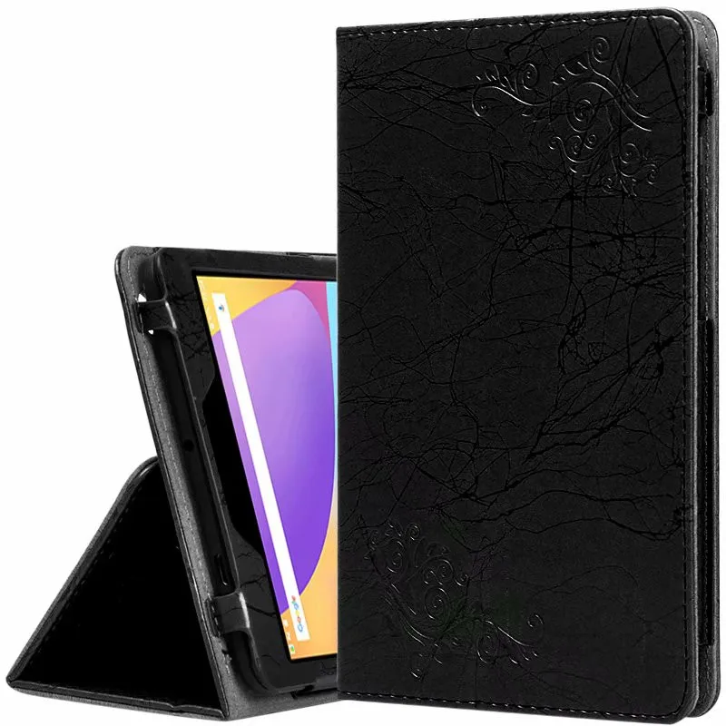 Чехол для планшета chuwi Hi9 Pro 8,4 дюймов роскошный цветочный принт чехол из искусственной кожи с подставкой защитный чехол для chuwi Hi9 Pro Чехол - Цвет: Black