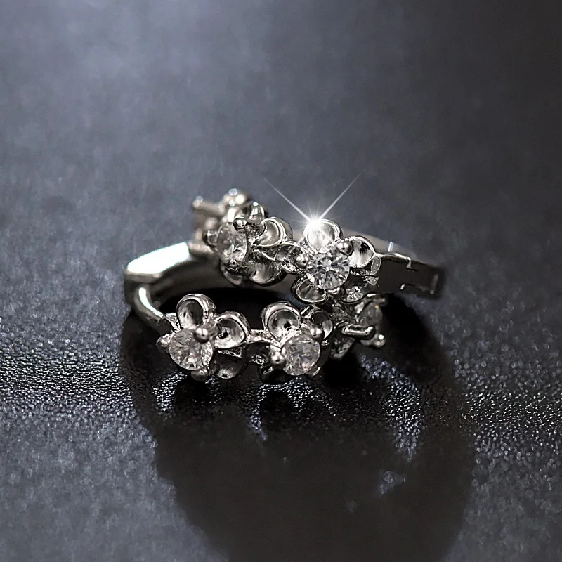 Хрустальные серьги мужские серебряные ювелирные изделия женские цветочные