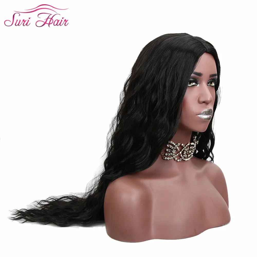 

Suri Hair long Natural wave wig synthetic hair wigs for women American African Afro black middle part hair cosplay wig free ship