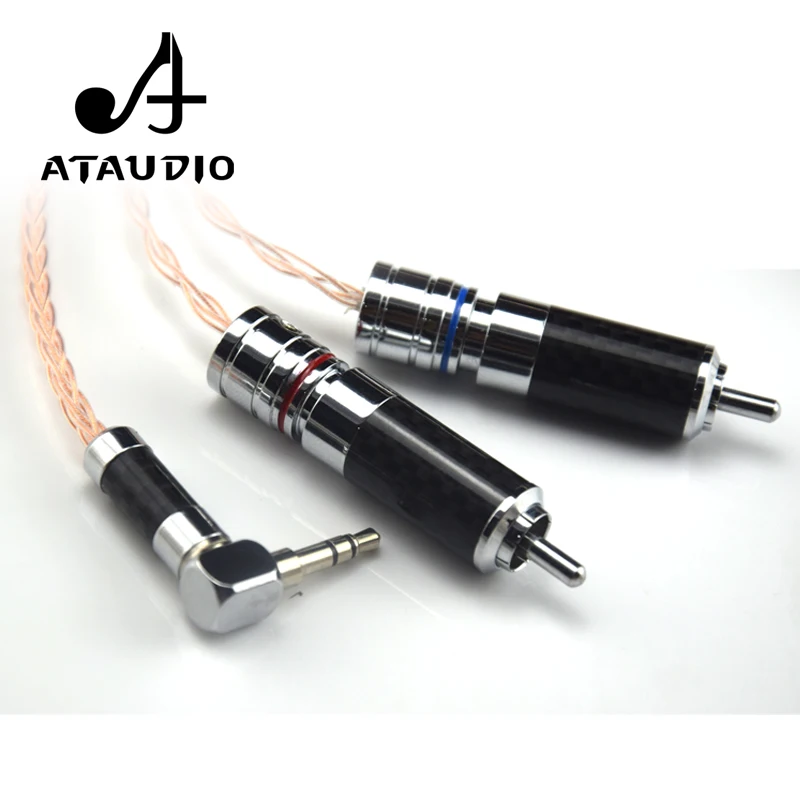 Кабель ATAUDIO Hifi с разъемом 3 5 мм на 2 RCA высококачественный кабель папа Aux|2 rca male|3.5mm to