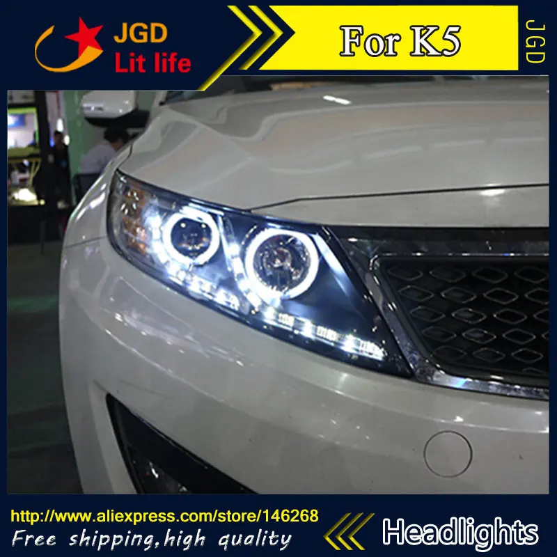 Автомобильный Стайлинг светодиодный HID Рио светодиодный фары передняя фара для KIA K5 2011 2012 2013 bi-ксеноновая линзы ближнего и дальнего света