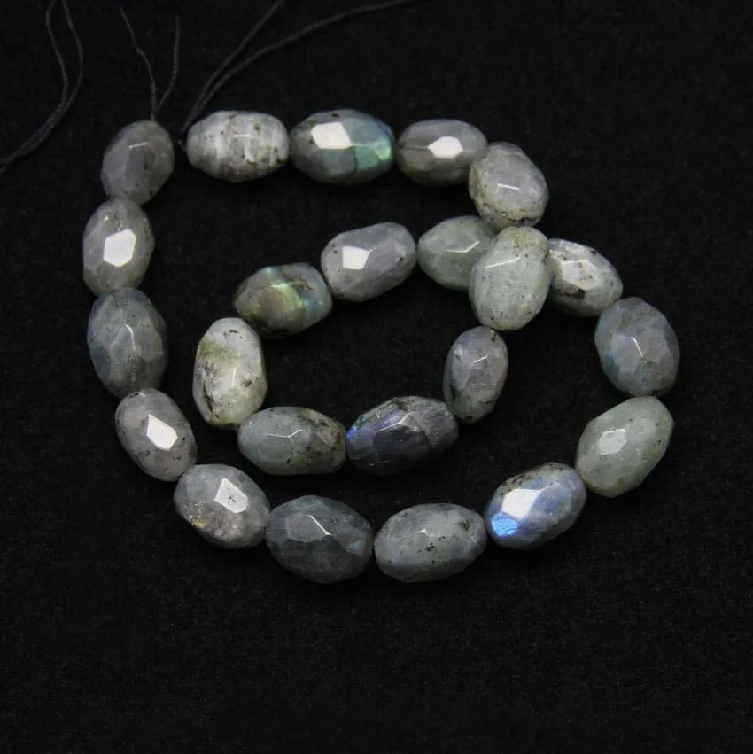Faceted Flash Labradorite Nugget Beads Spacers Bracelet Jewelry strand Natural Stones Cut Oval Shape Loose DIY Necklace | Украшения и