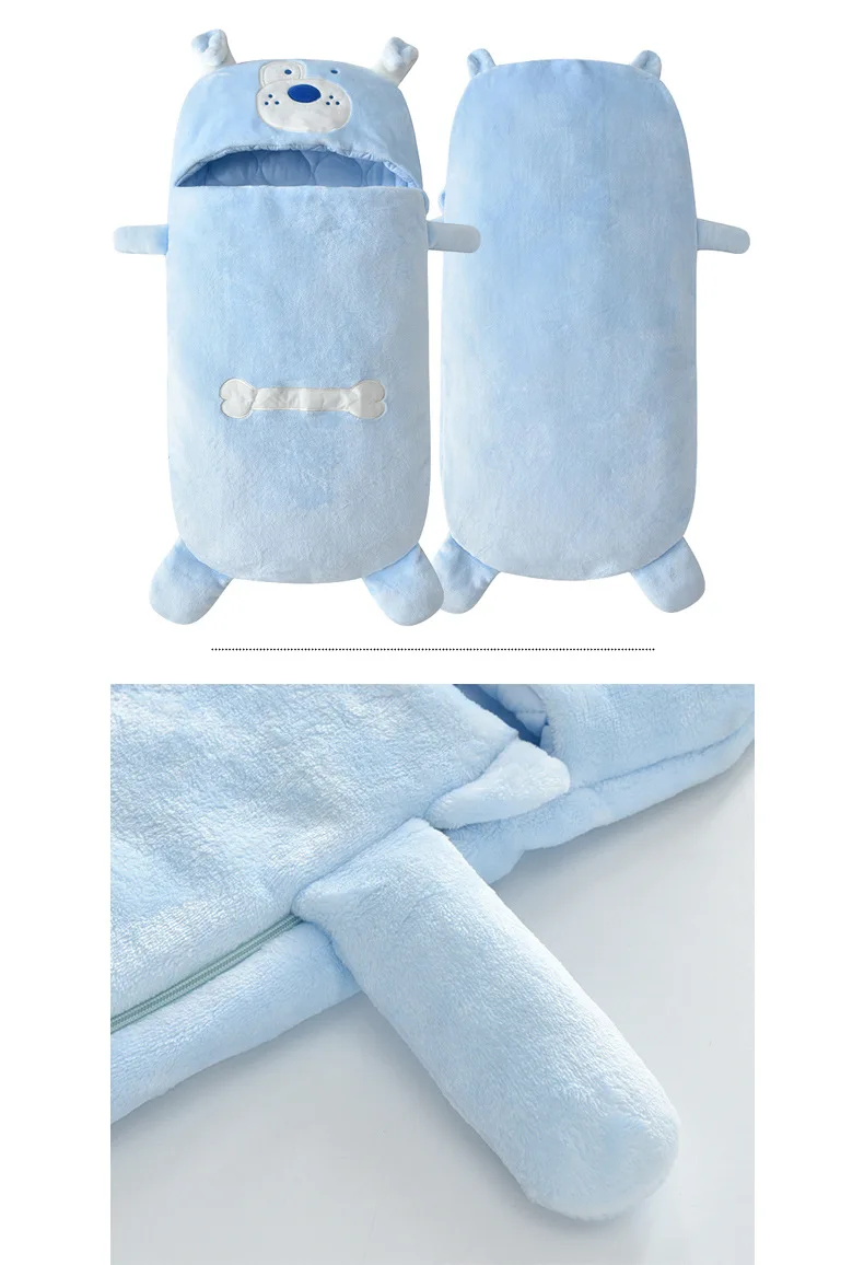 Baby Sleeping Bag Newborns Flannel Cartoon Fox Sleep Bag Kids Winter Sleepsacks Bag Swaddle Baby Envelopes for 0-3 Years
