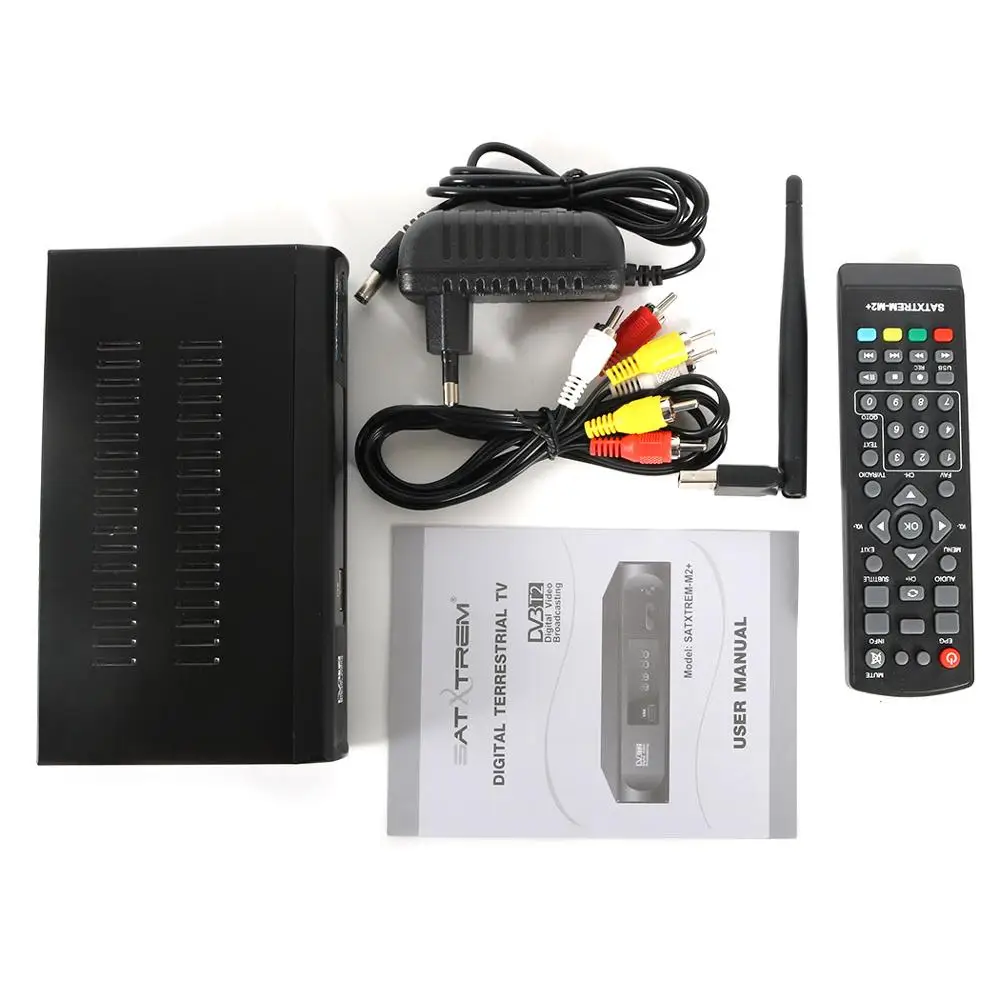 Satxtrem M2 Plus приставка DVB-T2 ТВ-тюнер DVB T2 Wifi приемник DVBT2 Vga DVB-T HD цифровая ТВ-приставка тюнер поддержка AC3 PVR EPG - Цвет: With USB Wifi