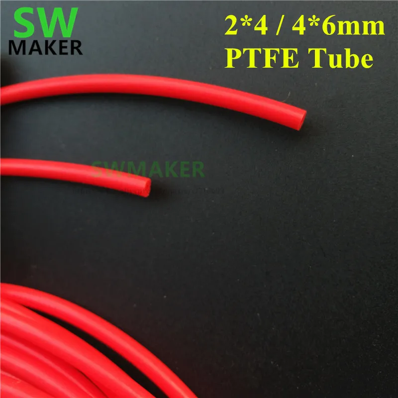 Красно-черная трубка из ПТФЭ запчасти для 3D-принтера RepRap Rostock J-head Hotend Bowden