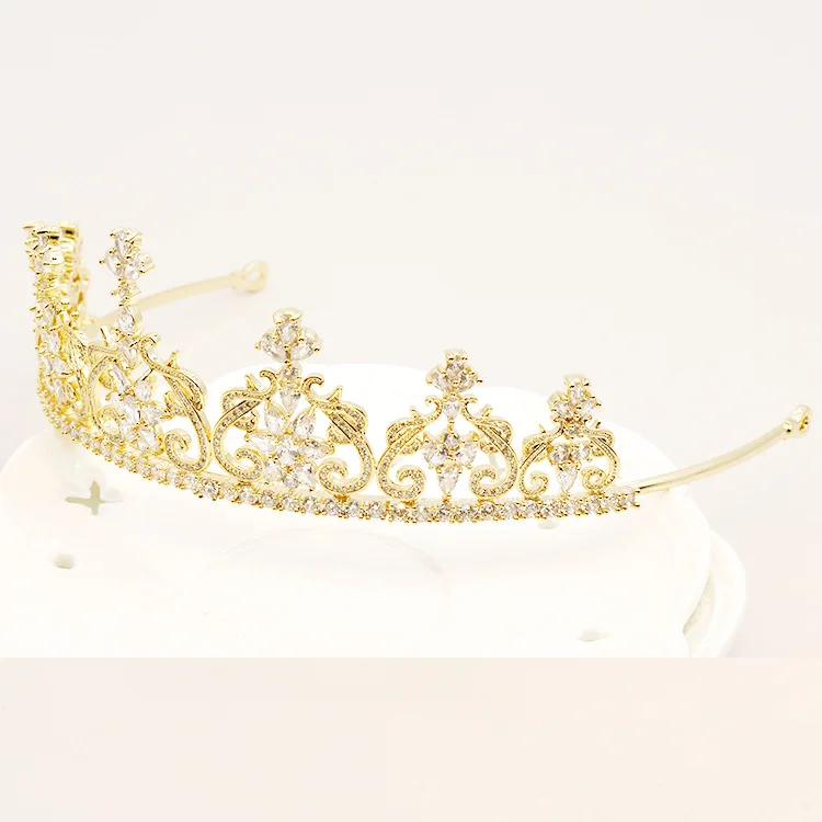 SLBRIDAL великолепные свадебные с кубическим Цирконом тиара невесты CZ Корона