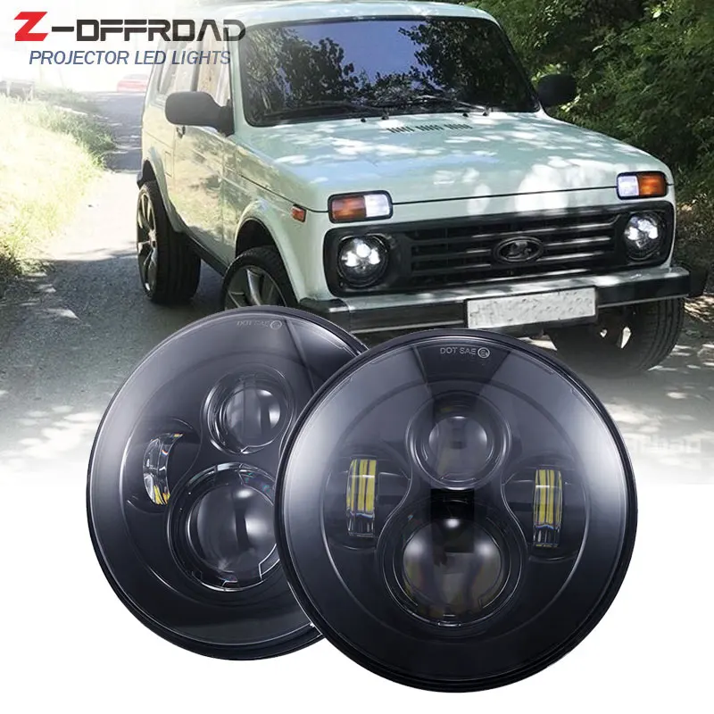 

Car Light Headlamps DOT Approved 7'' Round LED Headlights H4 High Low Beam Styling For Jeep Wrangler JK TJ LJ CJ Hummer H1 H2