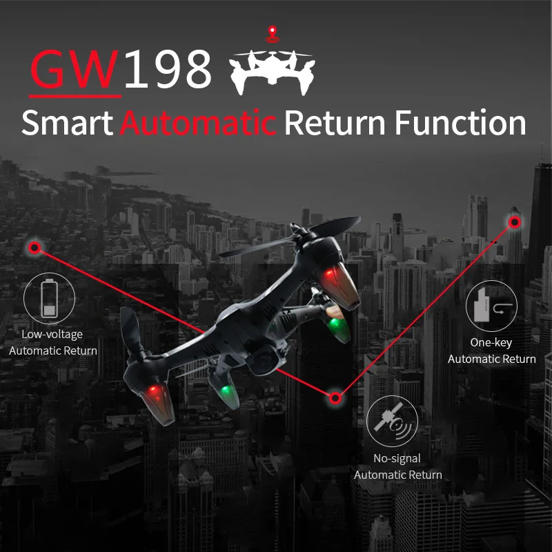 Глобальный Drone GW198 Professional FPV системы бесщеточный Quadcopter с 1080 P HD камера Follow Me Дрон GPS