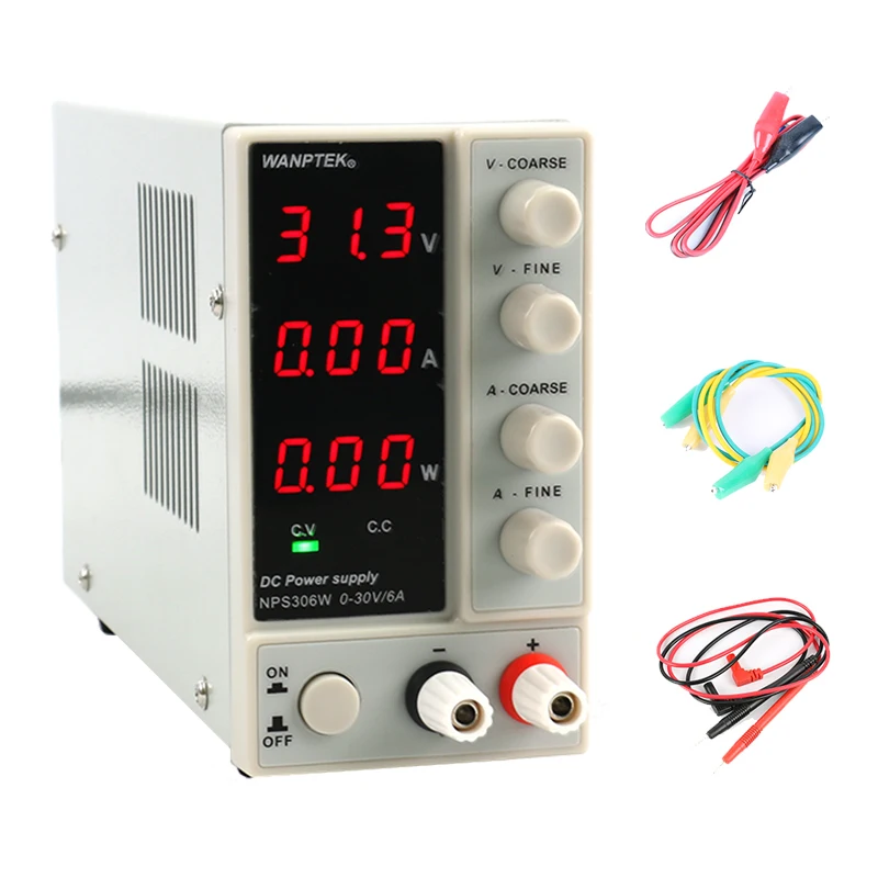 NPS306W NPS3010W мини импульсный источник Регулируемый DC Питание с Мощность дисплей 30V6A/30V10A 0,1 V/0.01A/0,01 W
