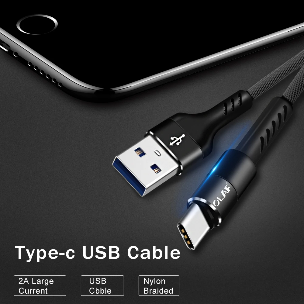 Олаф usb type C кабель USB зарядное устройство кабель для samsung S9 S8 Plus 1 м Micro USB кабели для Xiaomi Redmi Note 5 Pro 2A Быстрая зарядка