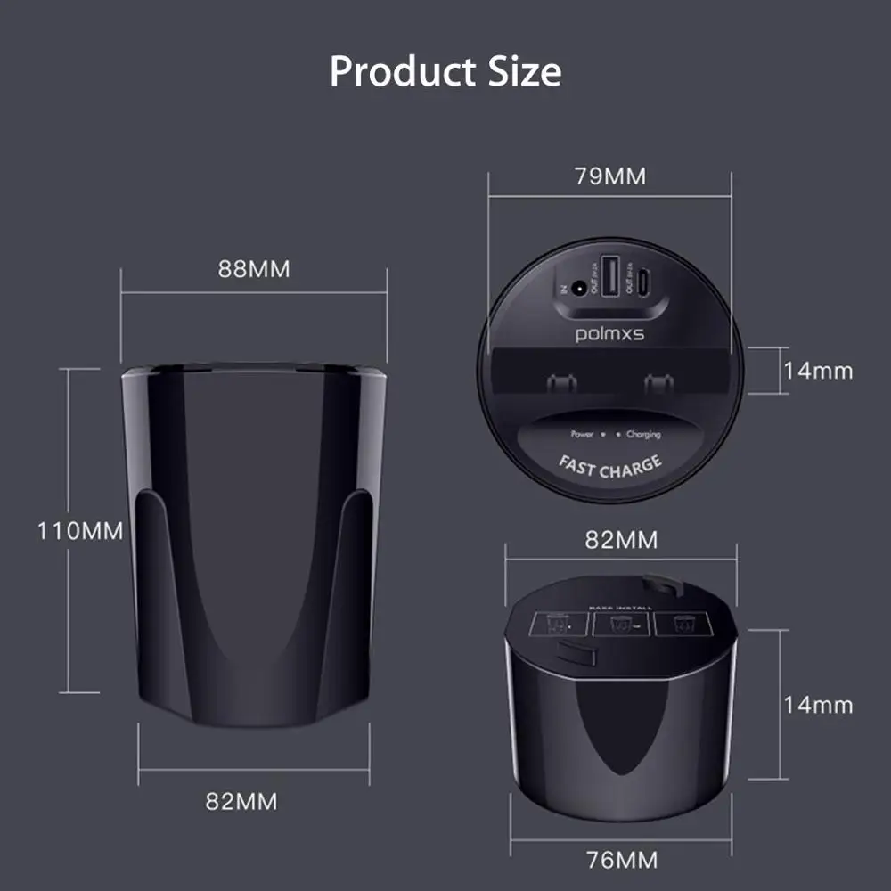 QI автомобильное беспроводное быстрое зарядное устройство чашка для iphone 8 X Подставка для зарядки для Apple XS MAX/XR/X/8 PLUS samsung note10/9