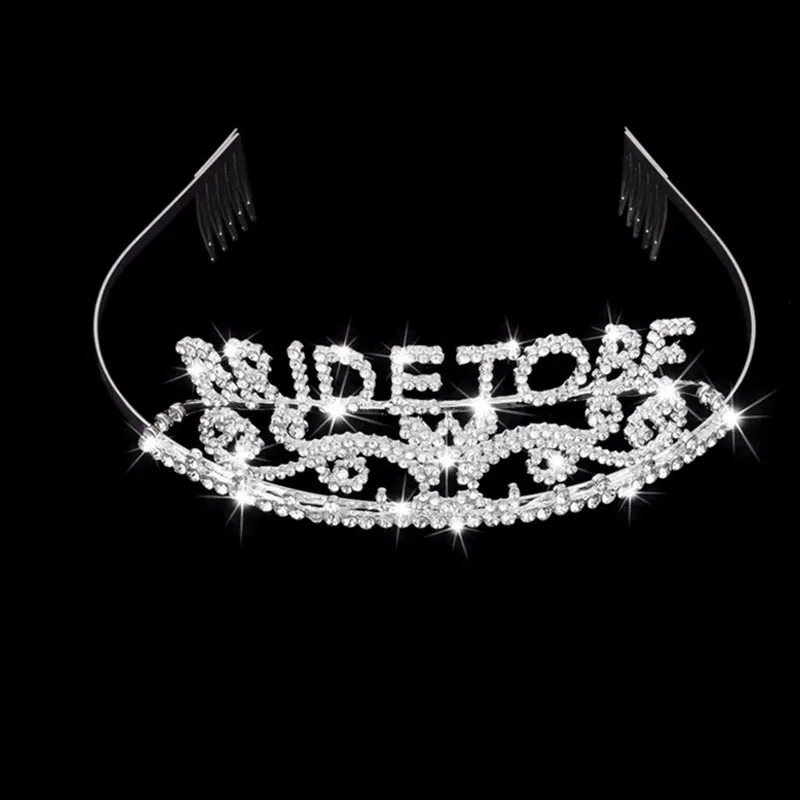 crown Стразы для невесты, тиара, корона, белая короткая вуаль для девичника, вечерние свадебные украшения, аксессуары - Цвет: crown