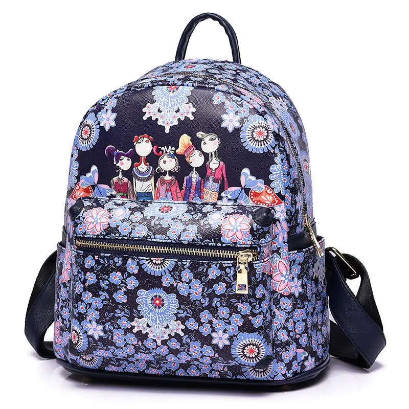 

RanHuang New 2017 Women National Printing Backpack Pu Leather Backpack School Bags For Teenage Girls mochila feminina