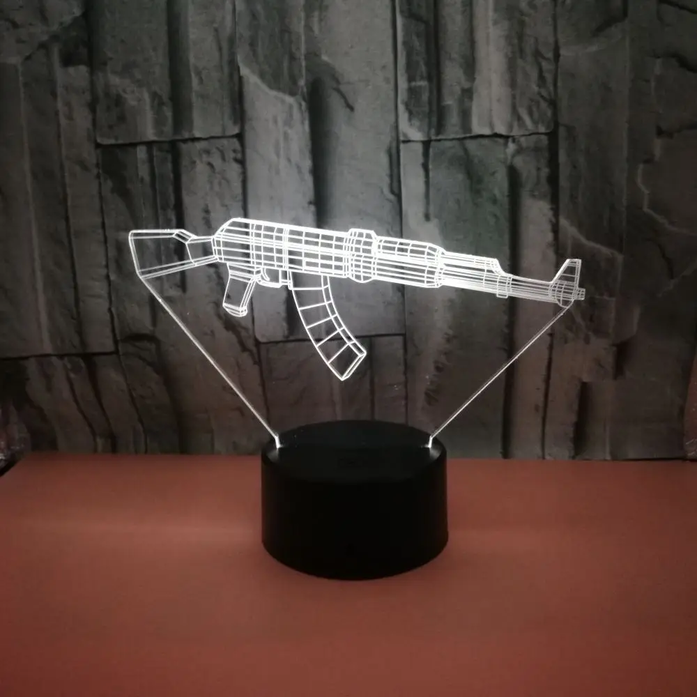 3d-ночник в форме пистолета с питанием от Usb цветная светодиодная визуальная