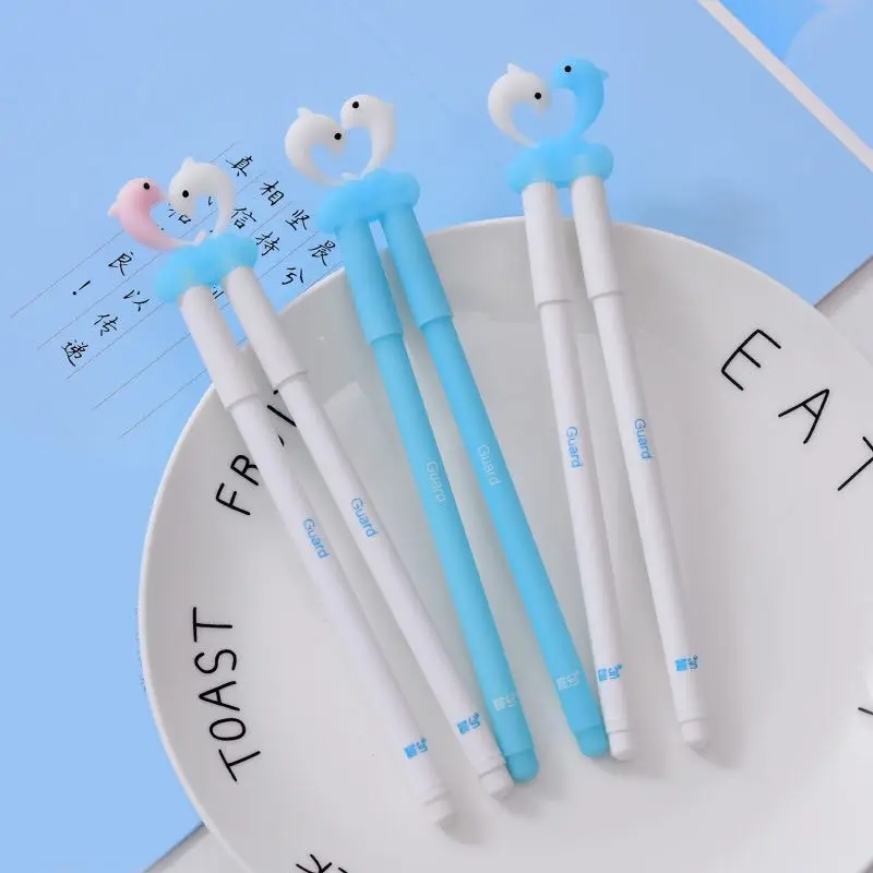48 шт. гелевые ручки мультфильм Guardian Дельфин черный цветной гель-inkpens для письма милые Канцтовары офисный школьный поставки