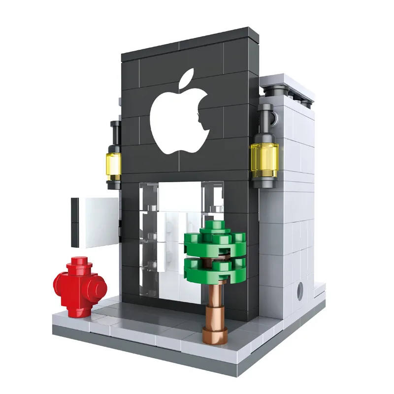 Mini Street View Building Blocks Urban Scene Series Inserting Small Particles Assembling Children's Educational Toys | Игрушки и