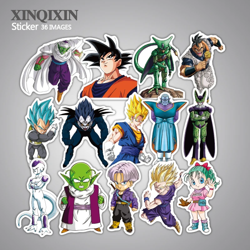 36 шт./лот мультфильм Dragon Ball наклейки чемодан ноутбука скейтборд мотоцикл ПВХ игрушки Водонепроницаемый игрушки, наклейки