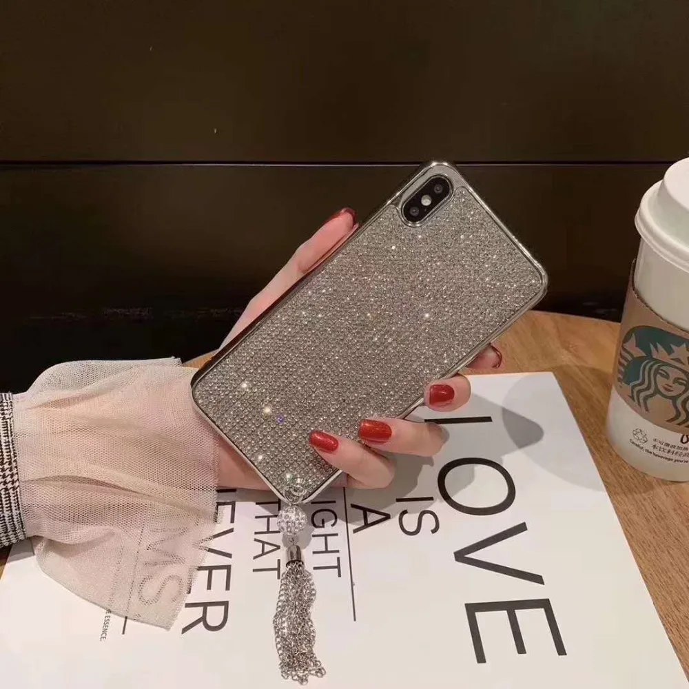 Роскошный блестящий чехол LaMaDiaa с кисточкой и блестками для iPhone 11 Pro MAX 7 8 6s 6 plus X XR XS