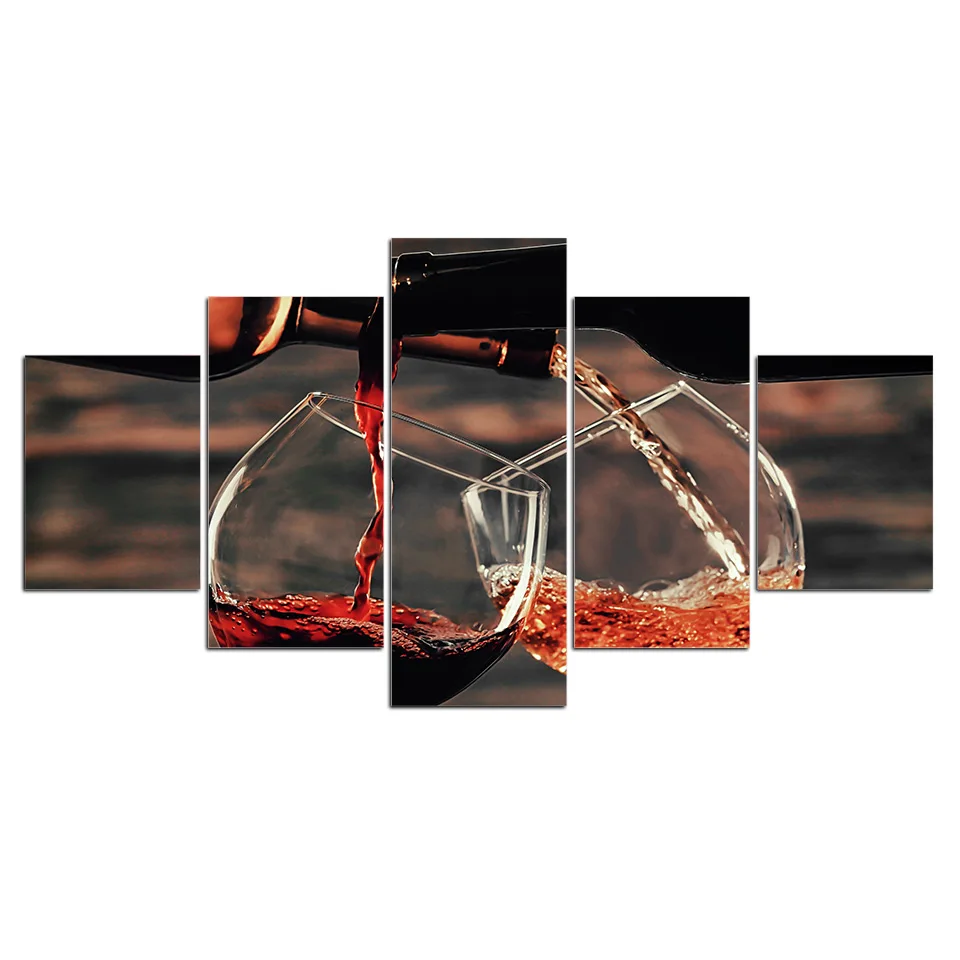 Модульные картины 5 панелей погреб красного вина плакат настенное искусство