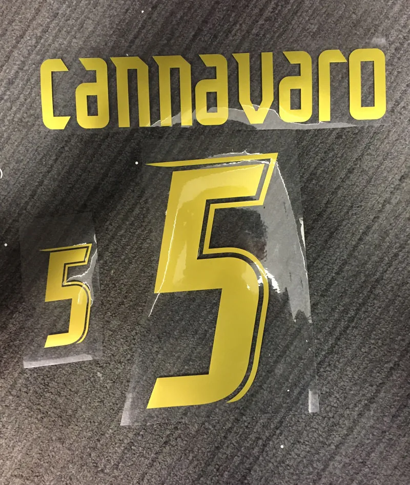 2006 Италия золотые наименования № 13 на юанях Totti Cannavaro Nameset печать флокирование
